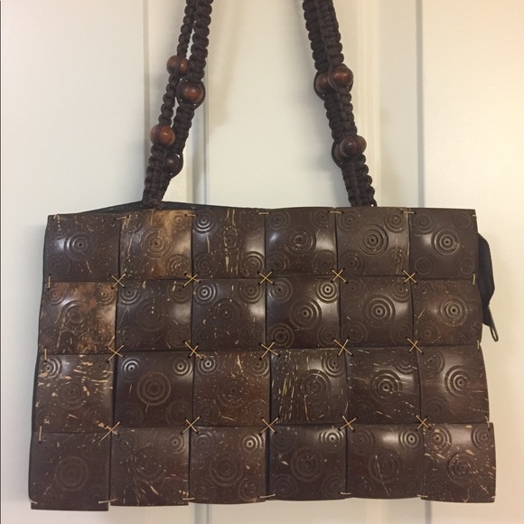 🌸Tiki wood tile bag 🌸 - Picture 1 of 5